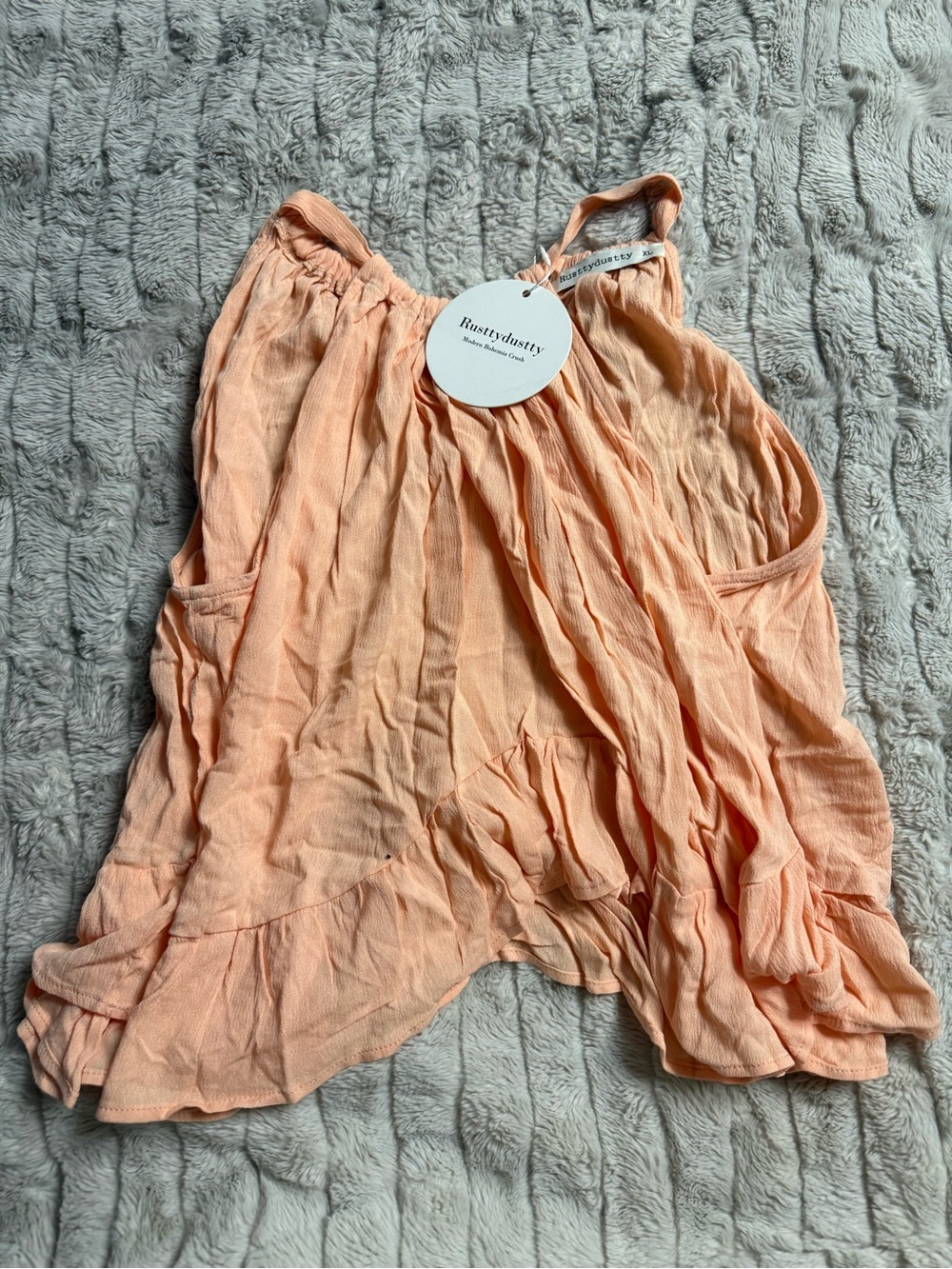Boutique Rusty Dusty Peach Gauze Tank Top
